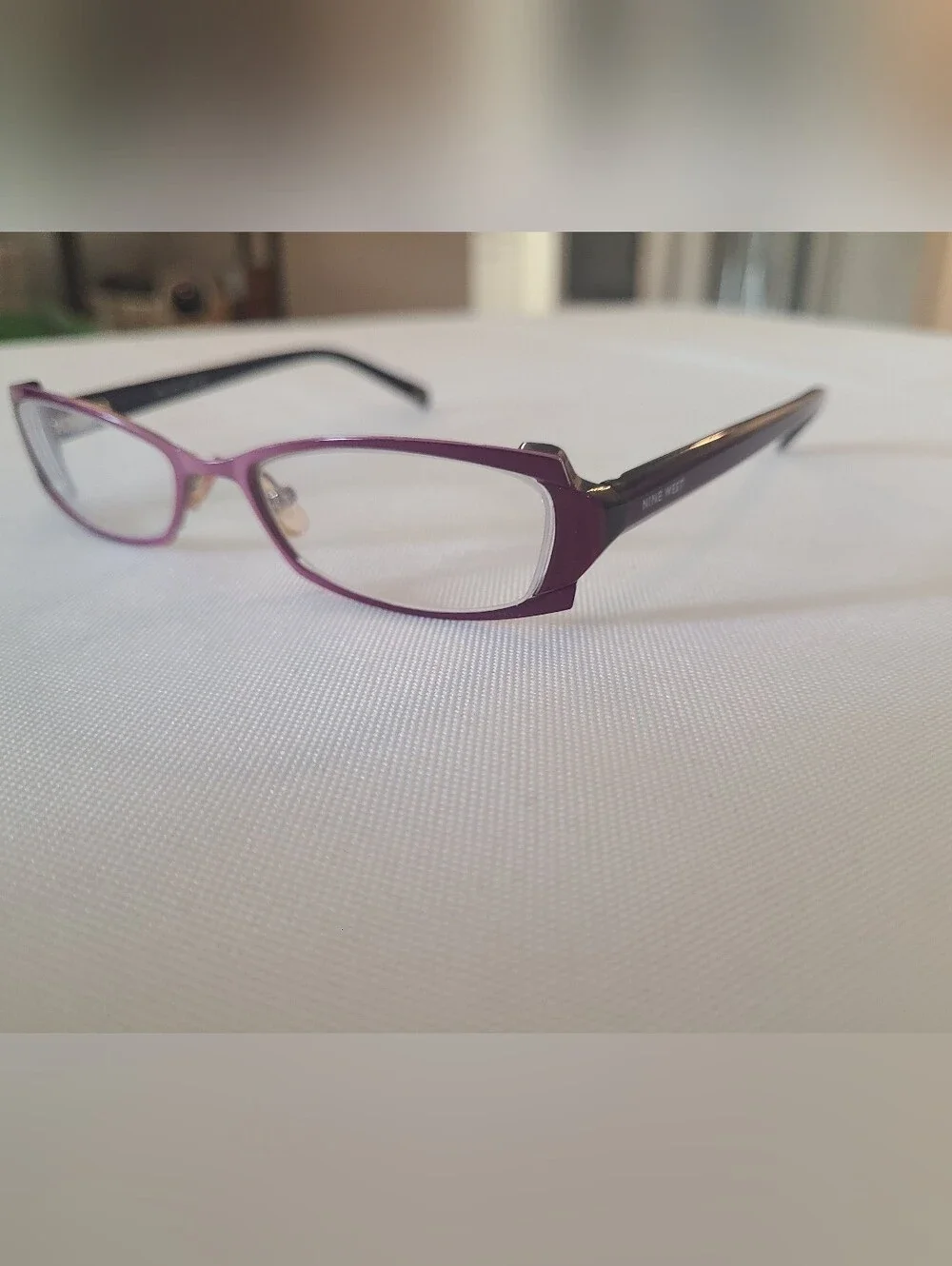 Nine West Purple Metal Rectangular Women's Glasses